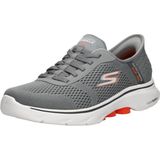 Skechers - Go Walk 7 - Instappers - Grijs/Oranje - Maat 41