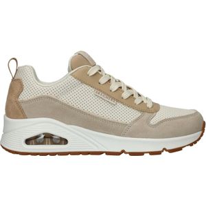 Skechers Uno - Two Much Fun Dames Sneakers - Taupe/Zand - Maat 36