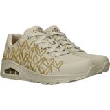 Vrijetijdsschoen - Zwart/Goudkleur - Vetersluiting - Sleehak