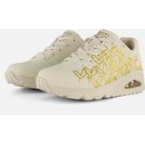 Vrijetijdsschoen - Zwart/Goudkleur - Vetersluiting - Sleehak