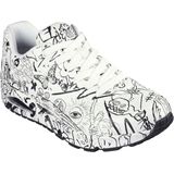 Skechers - Uno-Process Sketch - Sneakers - Wit - Synthetisch Durabuck, Air-Cooled Memory Foam, Hak 3,8 cm