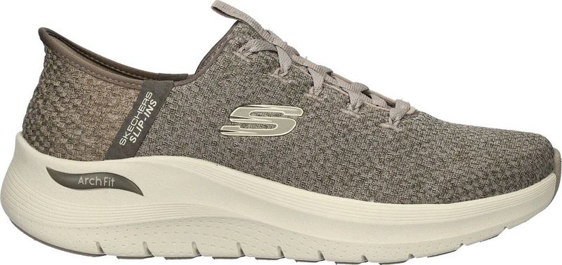 Skechers Go Walk Arch Fit Idyllic Sneaker heren, Taupe Textiel Synthetische Trim, 39.5 EU