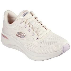 Skechers Dames Arch Fit 2.0 Big League Sneaker, Natuurlijke Mesh Mauve Lavendel Trim, 36 EU