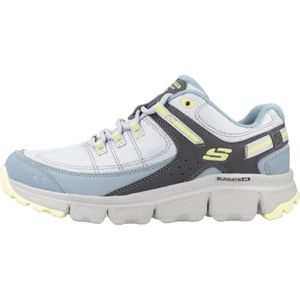 Skechers Women's Summits at Artists Bluff, blauw synthetisch/textiel/geel trim, 6 UK, Blauwe Synthetische Textiel Gele Trim, 39 EU