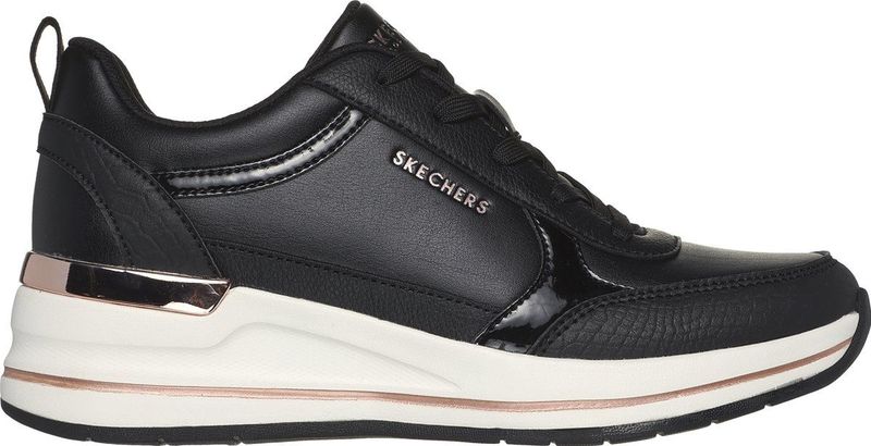 Skechers - Billion 2 Mid Lace Up - Casual Schoen - Zwart - Duraleather Patent Trim