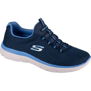 Skechers Womens Summits Artistry Chic Sneaker, Navy Mesh Blue Trim, 3 UK