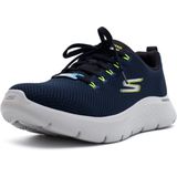 Skechers - 216481 - Herensneakers - Marineblauw en Limoen - Textiel