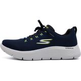 Skechers - 216481 - Herensneakers - Marineblauw en Limoen - Textiel
