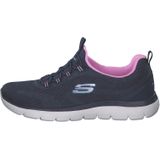 Skechers Toppen voor vrouwen Nieuwe Natuur, Marineblauw Gebreide Roze Maagdenpalm Trim, 35 EU
