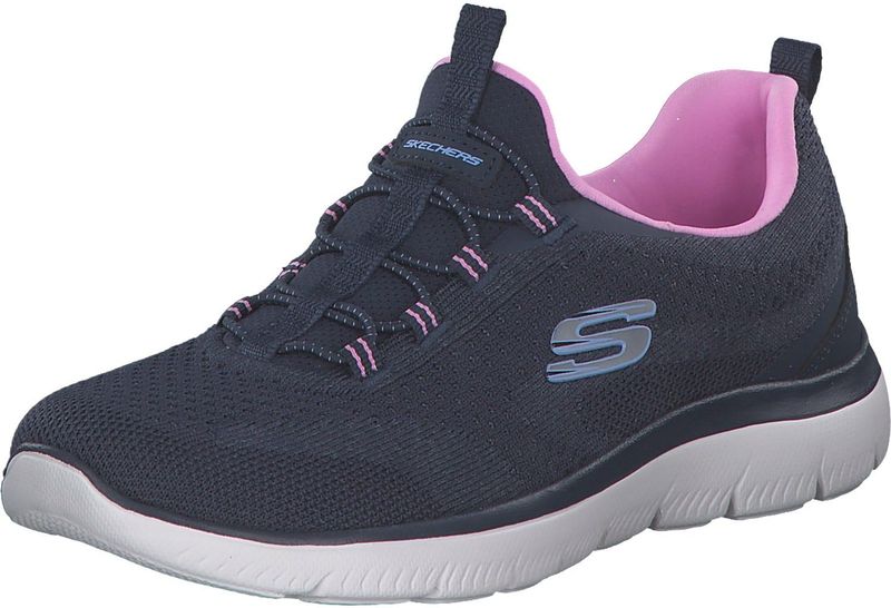 Skechers Toppen voor vrouwen Nieuwe Natuur, Marineblauw Gebreide Roze Maagdenpalm Trim, 35 EU