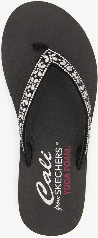 Skechers - Meditation Butterfly Garden - Teenslipper - Zwart - Synthetisch - Vegan