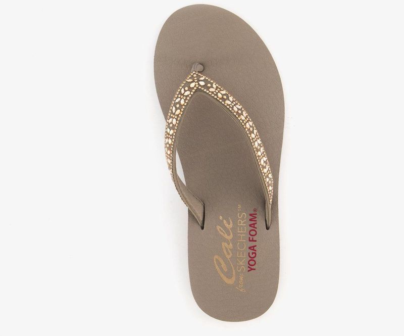 Skechers Cali Meditatie Vlindertuin voor Vrouwen - Taupe Mitobuck met Strass Trim