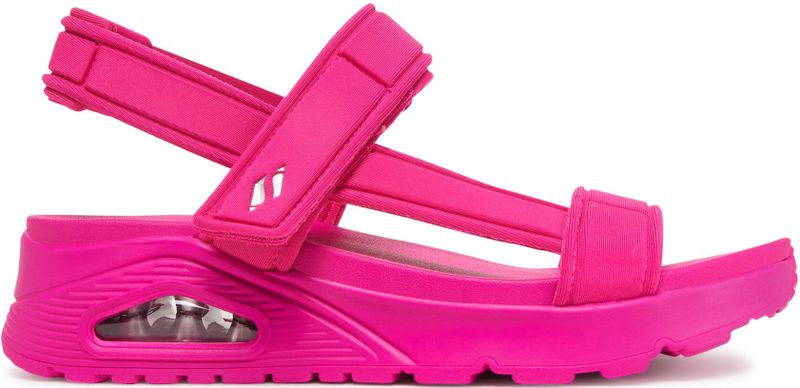Skechers - Uno Fun Stand - Sandalen - Roze - Synthetisch Durabuck, Klittenband, Hakhoogte 3,8 cm