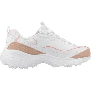 Skechers D'Lites - Damestrainers - Wit - Sportief Model - Veters