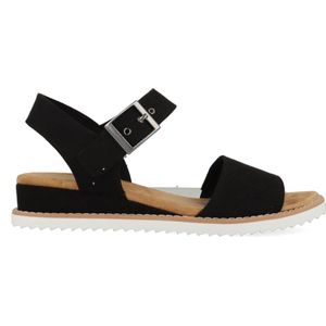 Skechers, Zwarte Sandaal Bobs Desert Kiss, Dames, Black, Maat 40, Vanharen
