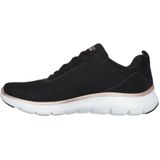 Skechers - Flex Appeal 5.0 - Dames Sneakers - Black - Mesh - Rose Gold Trim