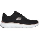 Skechers - Flex Appeal 5.0 - Dames Sneakers - Black - Mesh - Rose Gold Trim