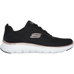 Skechers - Flex Appeal 5.0 - Dames Sneakers - Black - Mesh - Rose Gold Trim