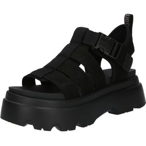 UGG - Cora - Leren Sandalen - Zwart - Plat - Gesp - Casual