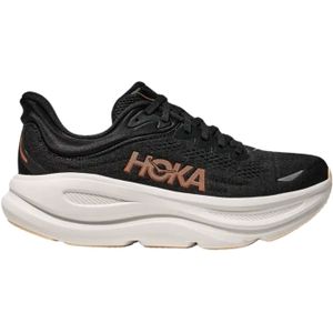 HOKA Womens Bondi 9 Hardloopschoenen (Dames |zwart/grijs)