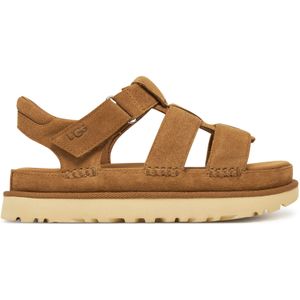 UGG - 1137890 Goldenstar - Leren Sandalen - Bruin - Verstelbaar Enkelbandje, Klittenbandsluiting