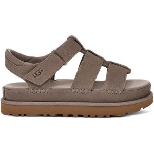 Goldenstar - Sandaal - Effen - Leer/Suède - Anatomisch Gevormd Voetbed, Velcro Sluiting, Platte Hak