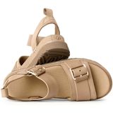 UGG - W Goldenstar Villa - Sandalen - Beige - Leer, Verstelbare Klittenband, Rubberen Zool