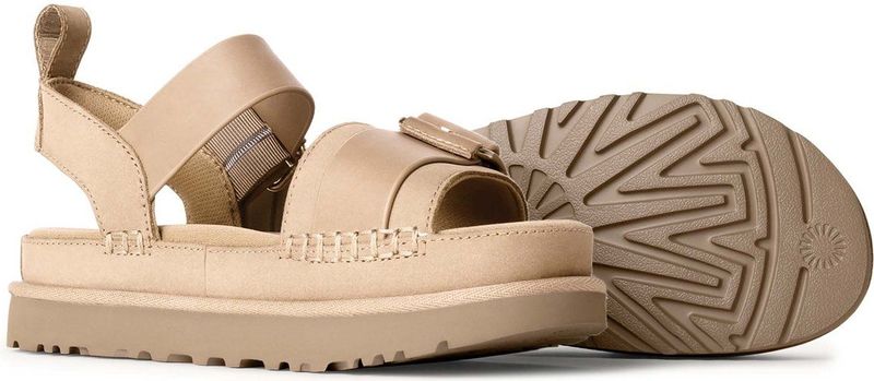 UGG - W Goldenstar Villa - Sandalen - Beige - Leer, Verstelbare Klittenband, Rubberen Zool