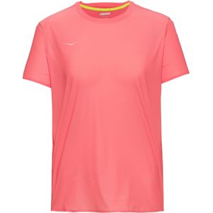 HOKA Womens Performance Run Short Sleeve Hardloopshirt (Dames |rood)