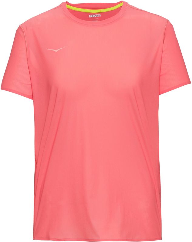 HOKA Womens Performance Run Short Sleeve Hardloopshirt (Dames |rood)