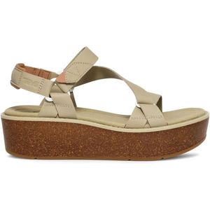 Teva - Madera Wedge - Dames Sandaal - Groen - Leer - Sleehak van Kurk
