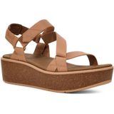 Teva - Madera Wedge - Dames Sandaal - Groen - Leer - Sleehak van Kurk