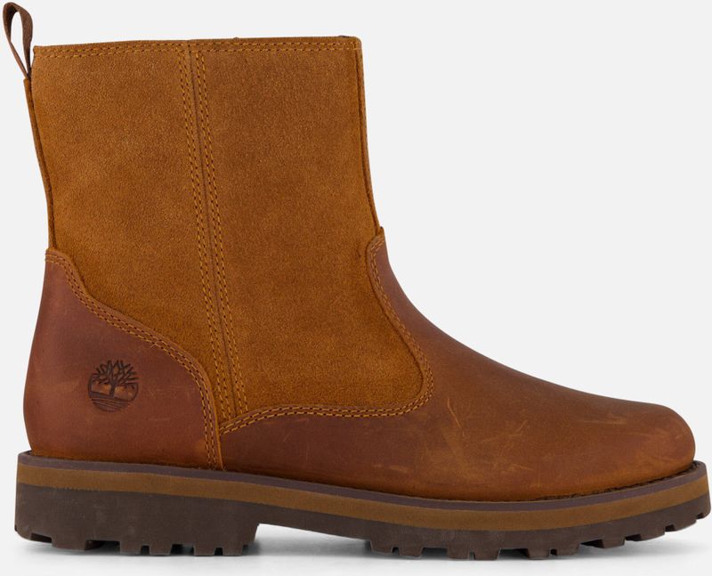 Timberland - Courma Kid Mid - Laarzen - Medium Brown - Premium Leer, Nep Bontvoering, Uitneembaar OrthoLite-voetbed