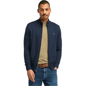 Timberland - Katoenen Heren Trui - Blauw - Lange Mouw - Cardigan