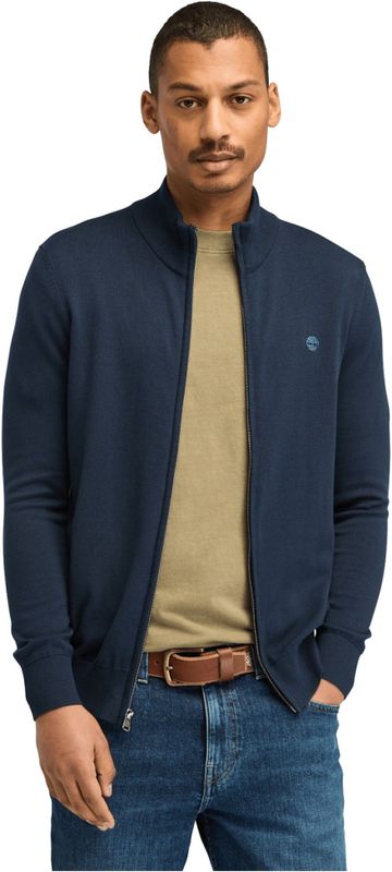 Timberland - Katoenen Heren Trui - Blauw - Lange Mouw - Cardigan