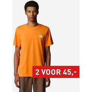 The North Face - S/S Simple Dome Tee - T-Shirt - Digital Orange - Katoen/Polyester