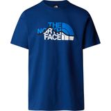 The North Face - Mountain Line - T-shirt - Blauw - Korte Mouwen - Gerecycled Katoen