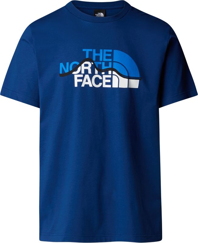 The North Face - Mountain Line - T-shirt - Blauw - Korte Mouwen - Gerecycled Katoen