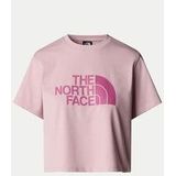 The North Face - S/S Easy Relaxed Cropped Tee - Metal Pink / Cyber Berry - Katoen / Polyester