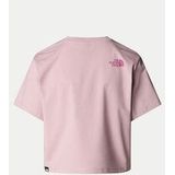 The North Face - S/S Easy Relaxed Cropped Tee - Metal Pink / Cyber Berry - Katoen / Polyester