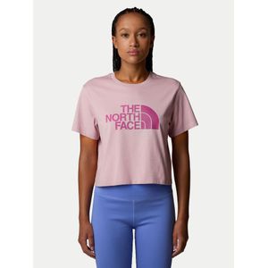 The North Face - S/S Easy Relaxed Cropped Tee - Metal Pink / Cyber Berry - Katoen / Polyester