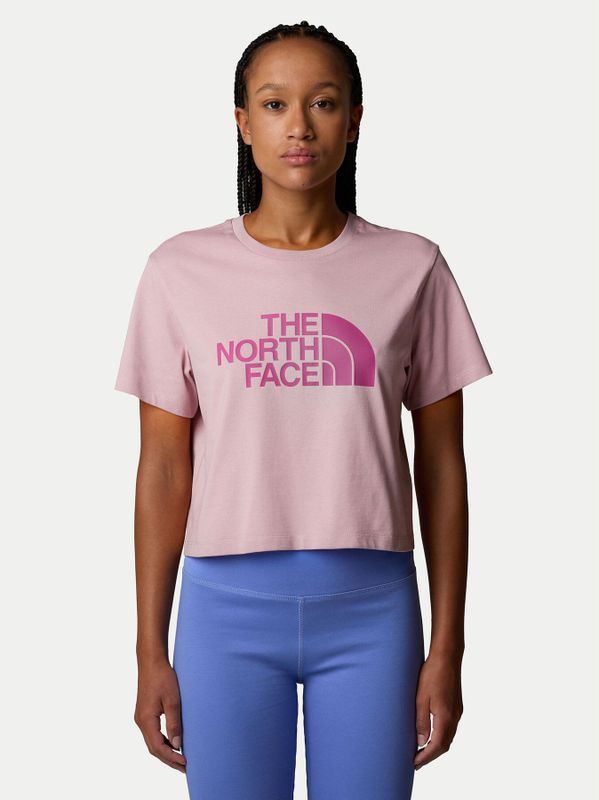 The North Face - S/S Easy Relaxed Cropped Tee - Metal Pink / Cyber Berry - Katoen / Polyester