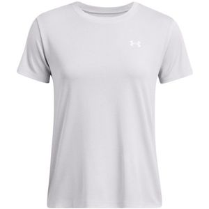 Under Armour Womens Tech Textured SSC Sportshirt (Dames |wit/grijs)
