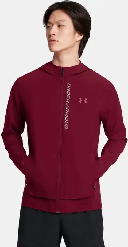 Under Armour Outrun The Storm Laufjacke Herren - Dunkelrot, Schwarz, Größe S