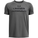 Under Armour - Tech Split - T-shirt - Zwart - Gebreid - Sneldrogend