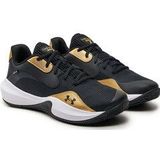 Under Armour - Lockdown 7 Low - Basketbalschoenen - Zwart - Goud - Textiel - Leer