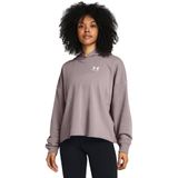 Under Armour Rival Terry Oversized Hoodie Sweatshirt met capuchon voor dames, Tetra Grijs/Wit, M