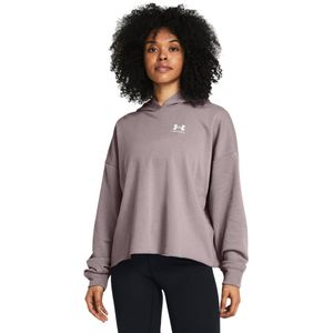 Under Armour Rival Terry Oversized Hoodie Sweatshirt met capuchon voor dames, Tetra Grijs/Wit, M