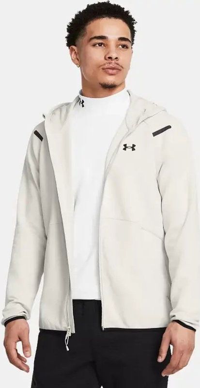 Ua Unstoppable Fleece Fz Hd Eu Wht Size : LG