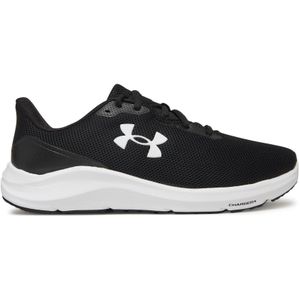Under Armour UA Charged Pursuit 4 Hardloopschoenen voor heren, Zwart/Wit, 45.5 EU